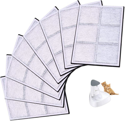 Replacement Filters for 51Oz Cat Fountain LED Pet Water Fountain Filter (8 PACK)
