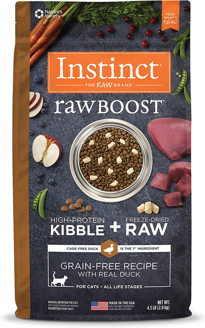 Raw Boost, Natural Dry Cat Food with Freeze Dried Pieces, High Protein, Grain Free Recipe - Real Chicken, 10 Lb. Bag