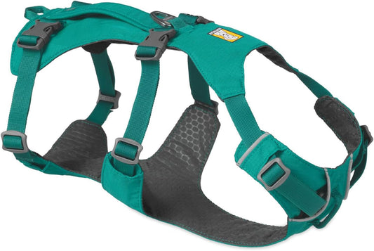 Flagline Dog Harness - Reflective Padded No-Pull Harness with Handle in Meltwater Teal, Size Medium