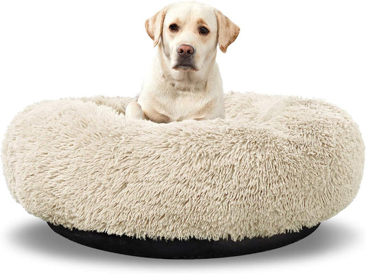 Large Washable Donut Dog Bed - Comfortable Calming Cuddler for Pets