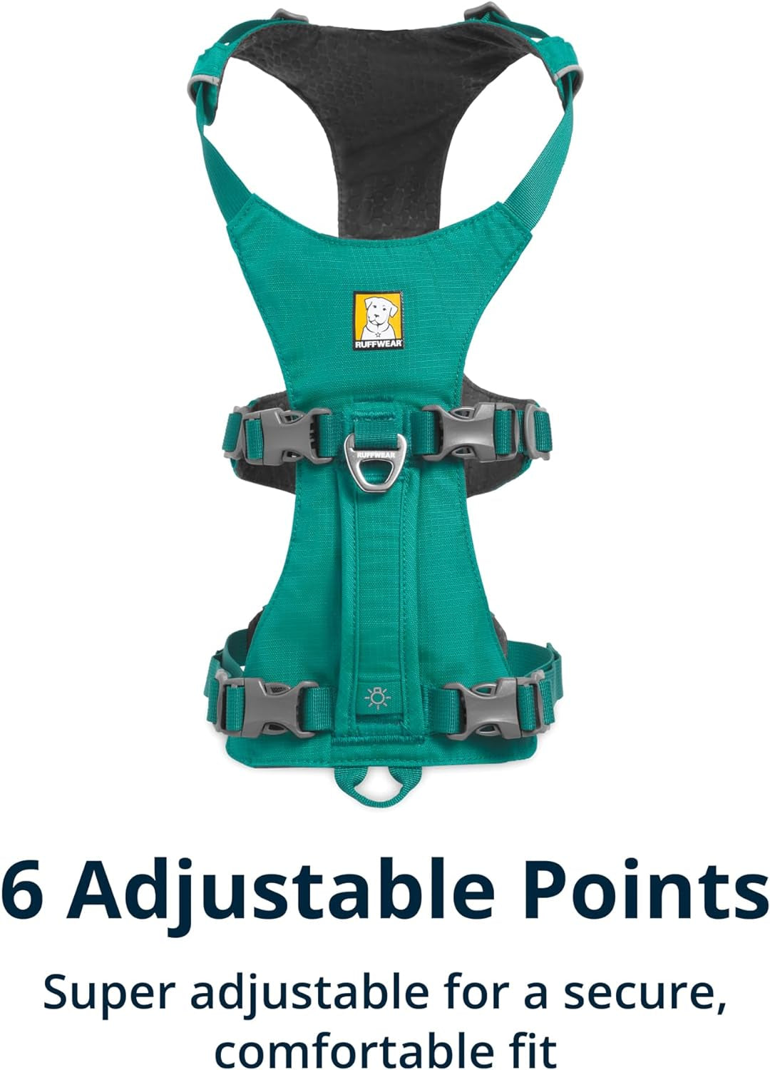 Flagline Dog Harness - Reflective Padded No-Pull Harness with Handle in Meltwater Teal, Size Medium