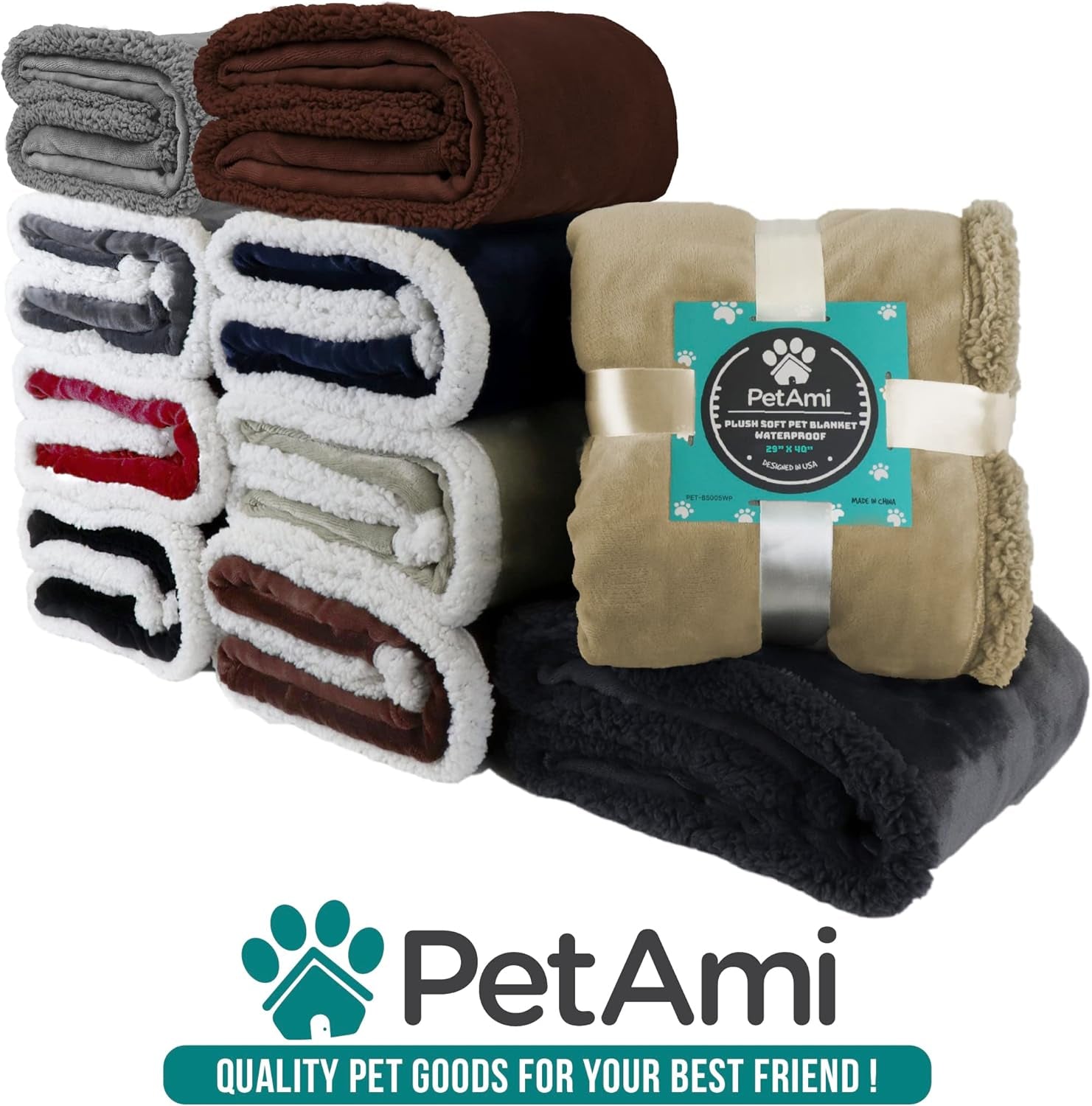 Extra Large Dog Blanket, Soft Reversible Fleece and Sherpa Cover for Furniture, Car, and Kennel, Washable Plush Throw in Solid Dark Gray, 60" x 80