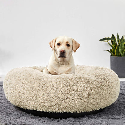 Large Washable Donut Dog Bed - Comfortable Calming Cuddler for Pets