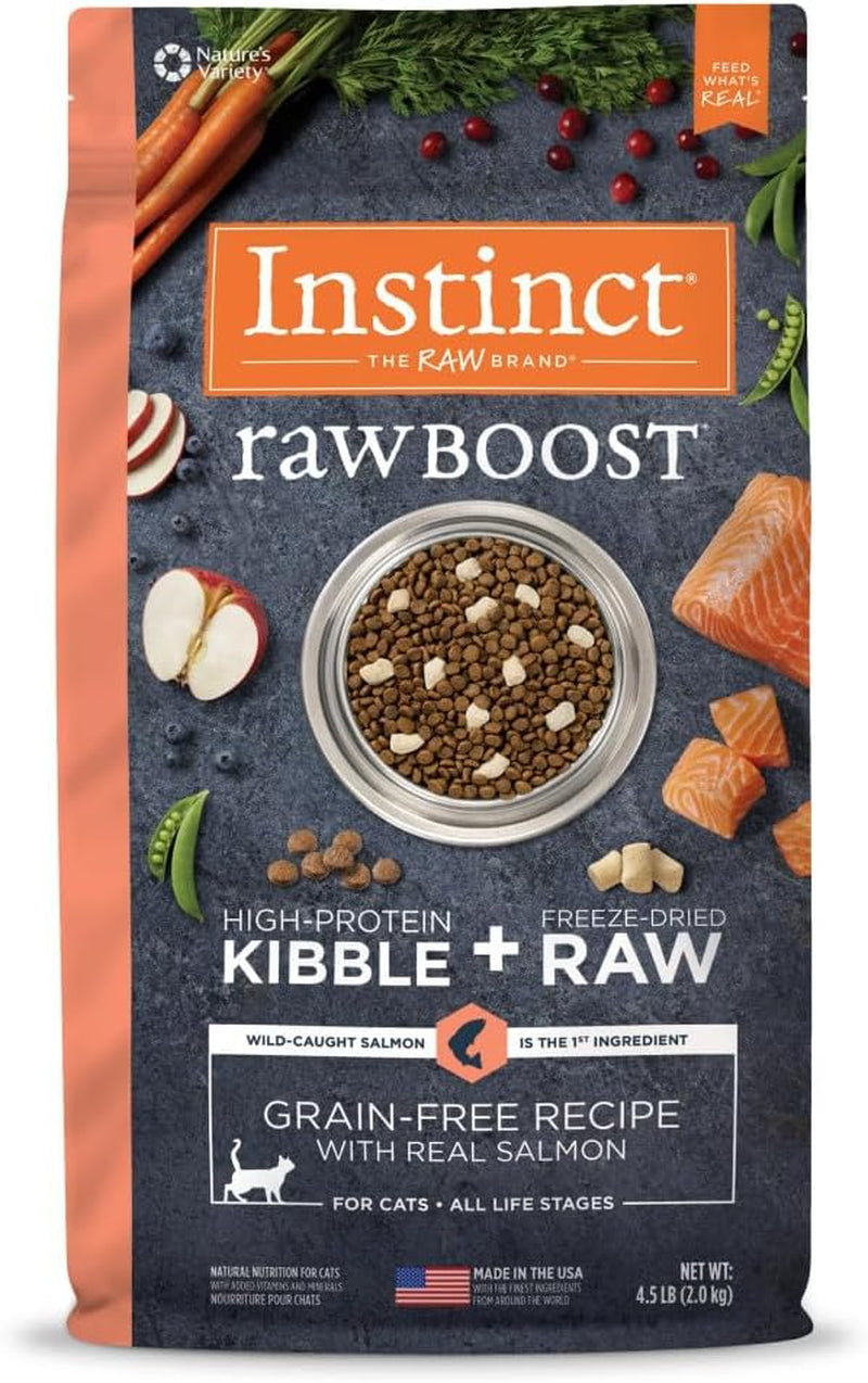 Raw Boost, Natural Dry Cat Food with Freeze Dried Pieces, High Protein, Grain Free Recipe - Real Chicken, 10 Lb. Bag