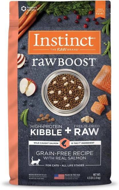 Raw Boost, Natural Dry Cat Food with Freeze Dried Pieces, High Protein, Grain Free Recipe - Real Chicken, 10 Lb. Bag
